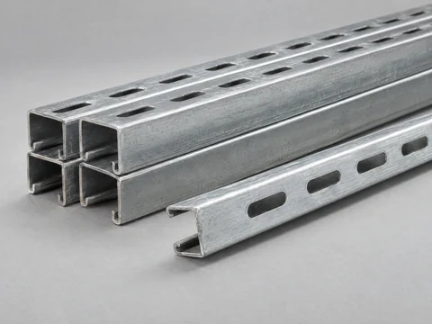 Slotted galvanized steel strut channels